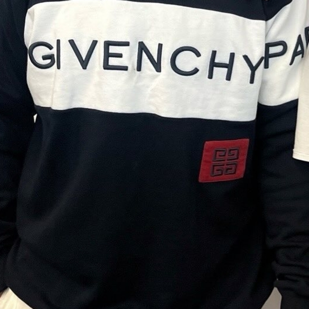 Givenchy Black & White Logo Sweatshirt with Slides